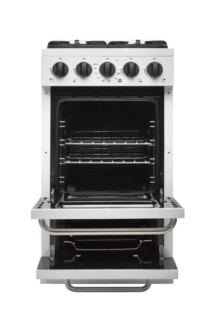 Off-Grid by Unique 20” Propane Range (Battery Ignition) (White)