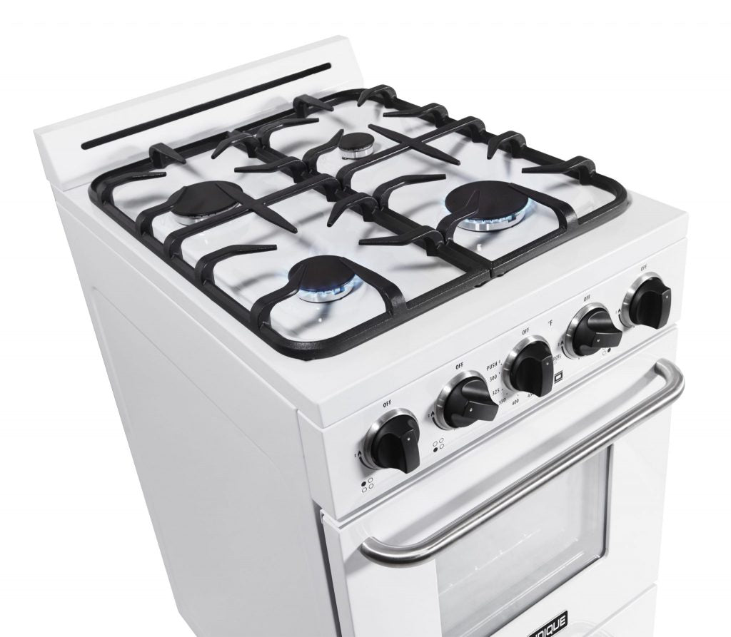 Off-Grid by Unique 20” Propane Range (Battery Ignition) (White)