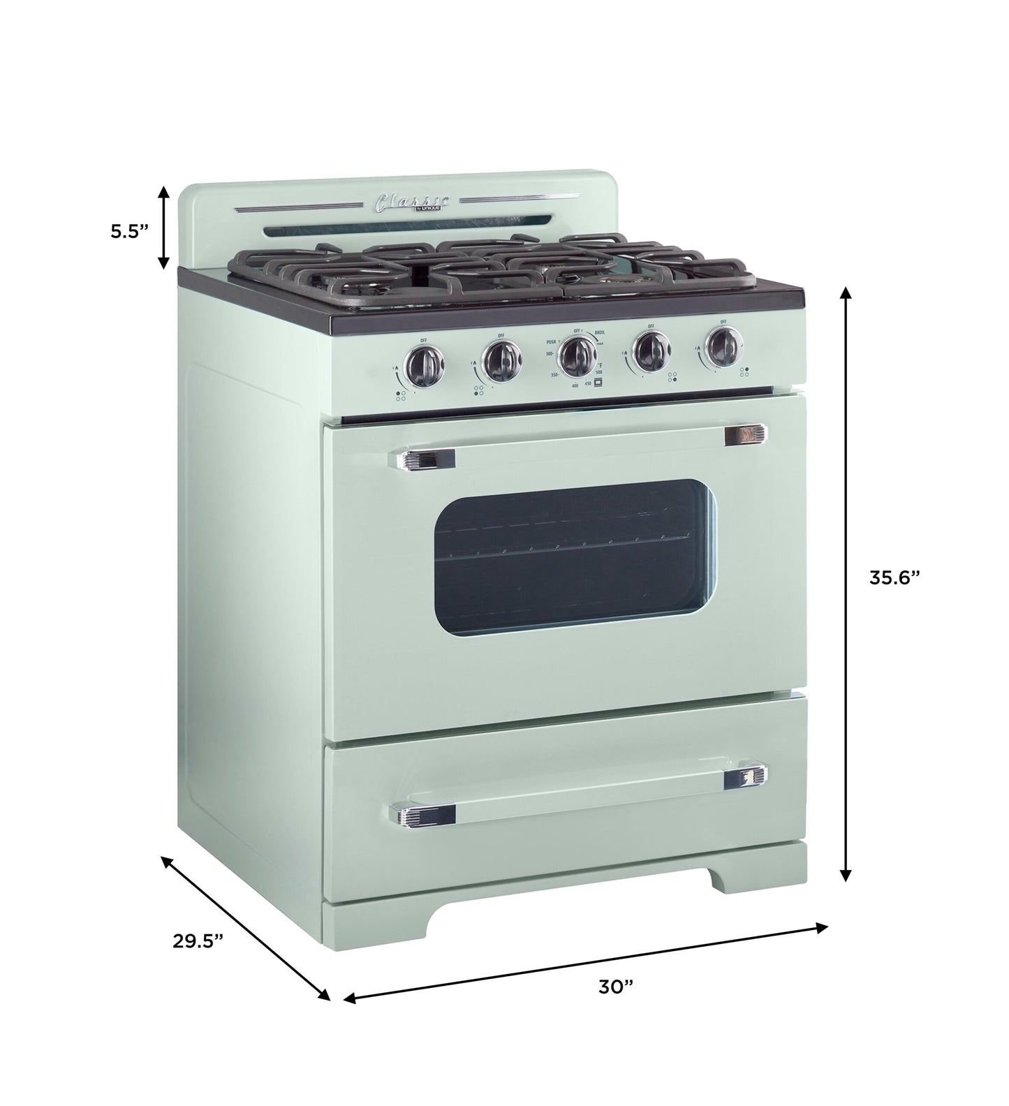 30” Propane Range (Battery Ignition) (Summer Mint Green)