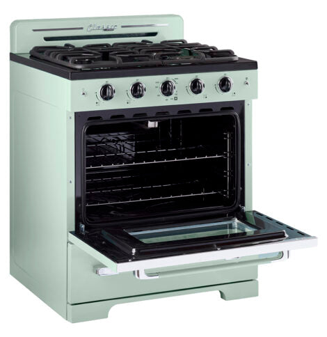 Classic Retro by Unique 30” Convection Gas Range (Summer Mint Green)