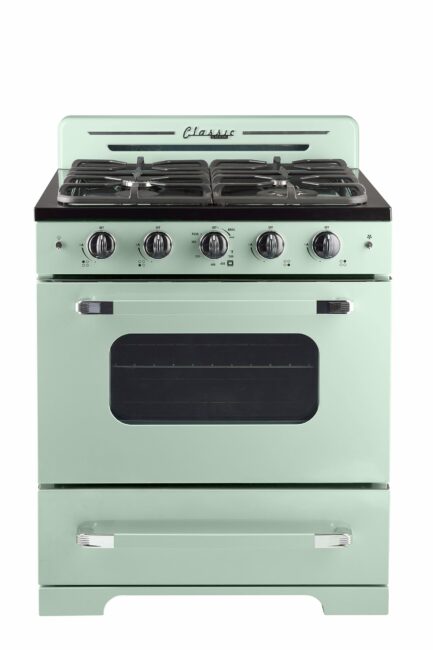 Classic Retro by Unique 30” Convection Gas Range (Summer Mint Green)