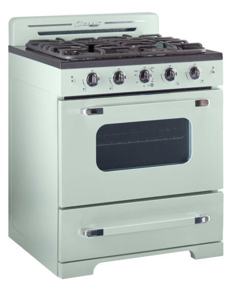 Classic Retro by Unique 30” Convection Gas Range (Summer Mint Green)