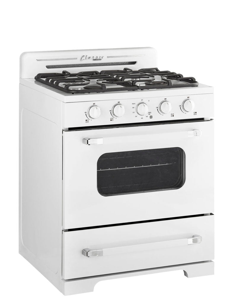 30” Propane Range (Battery Ignition) (White)