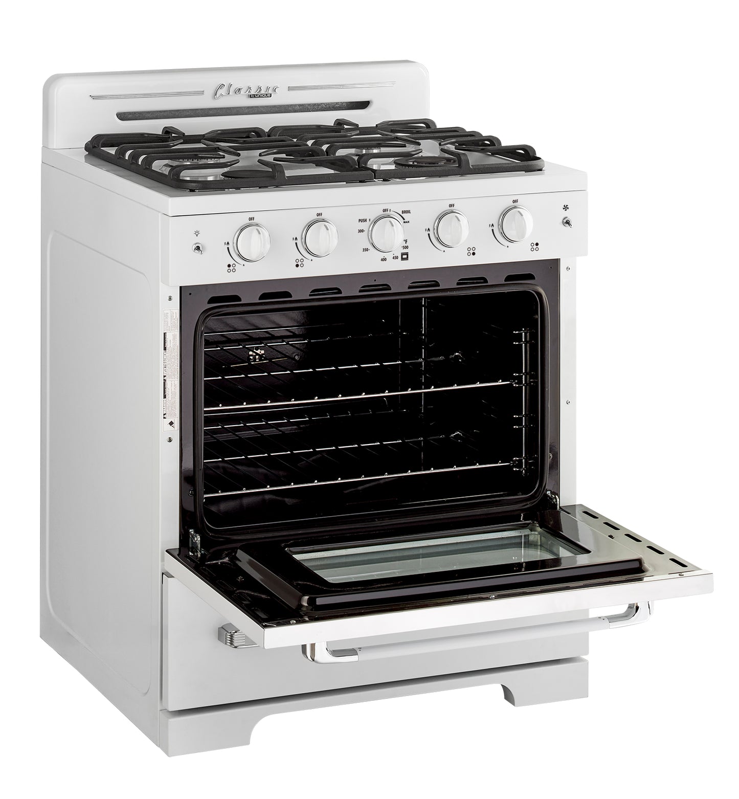 Classic Retro by Unique 30” Convection Gas Range (White)