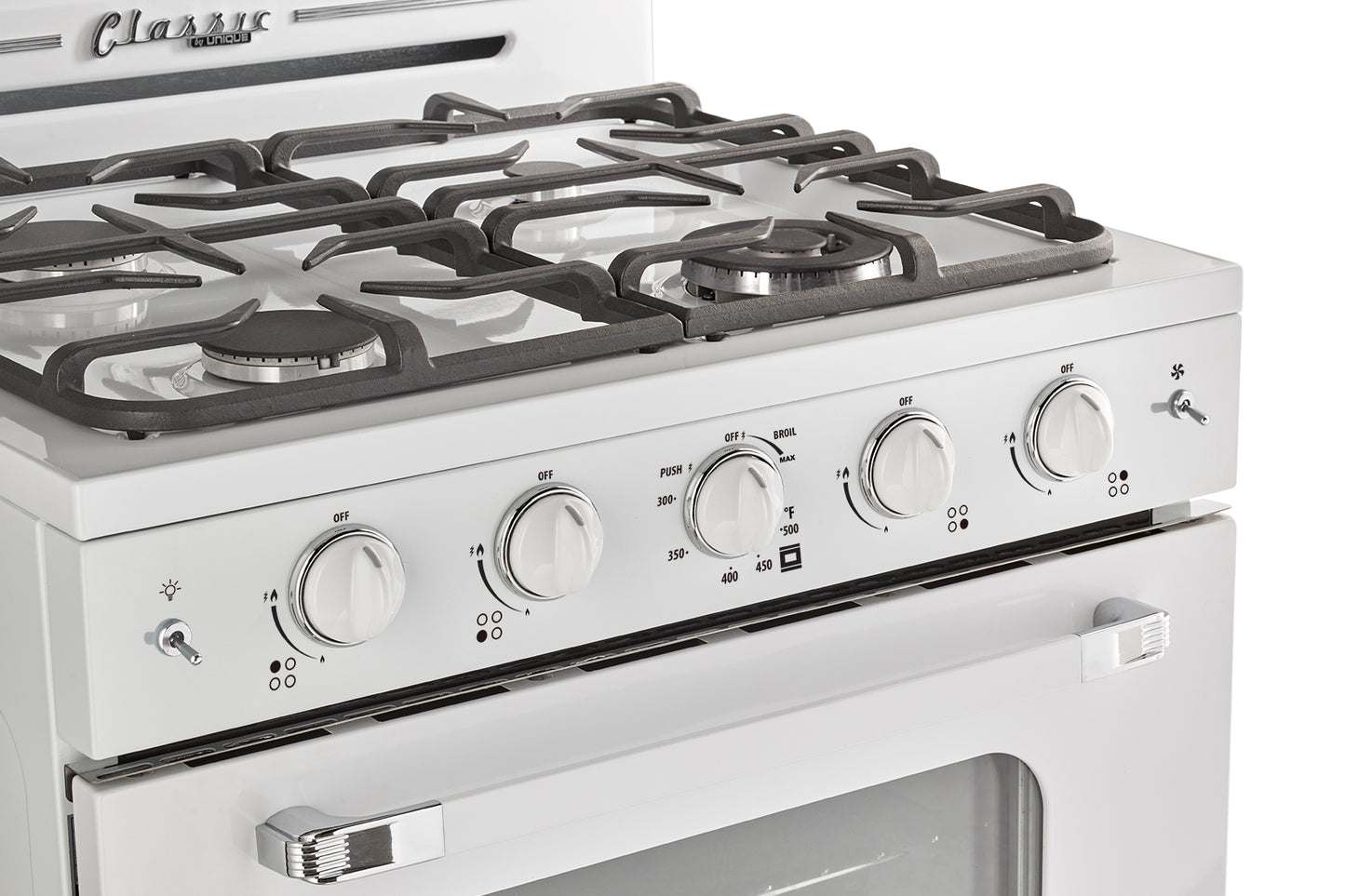 Classic Retro by Unique 30” Convection Gas Range (White)