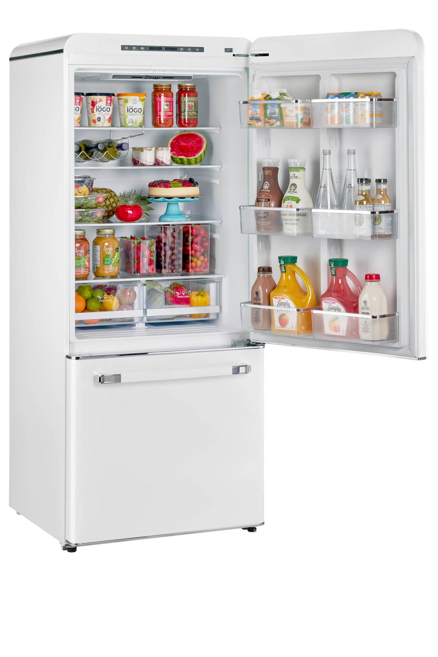 Classic Retro by Unique 18 cu. ft. Electric Bottom-Mount Refrigerator (White)