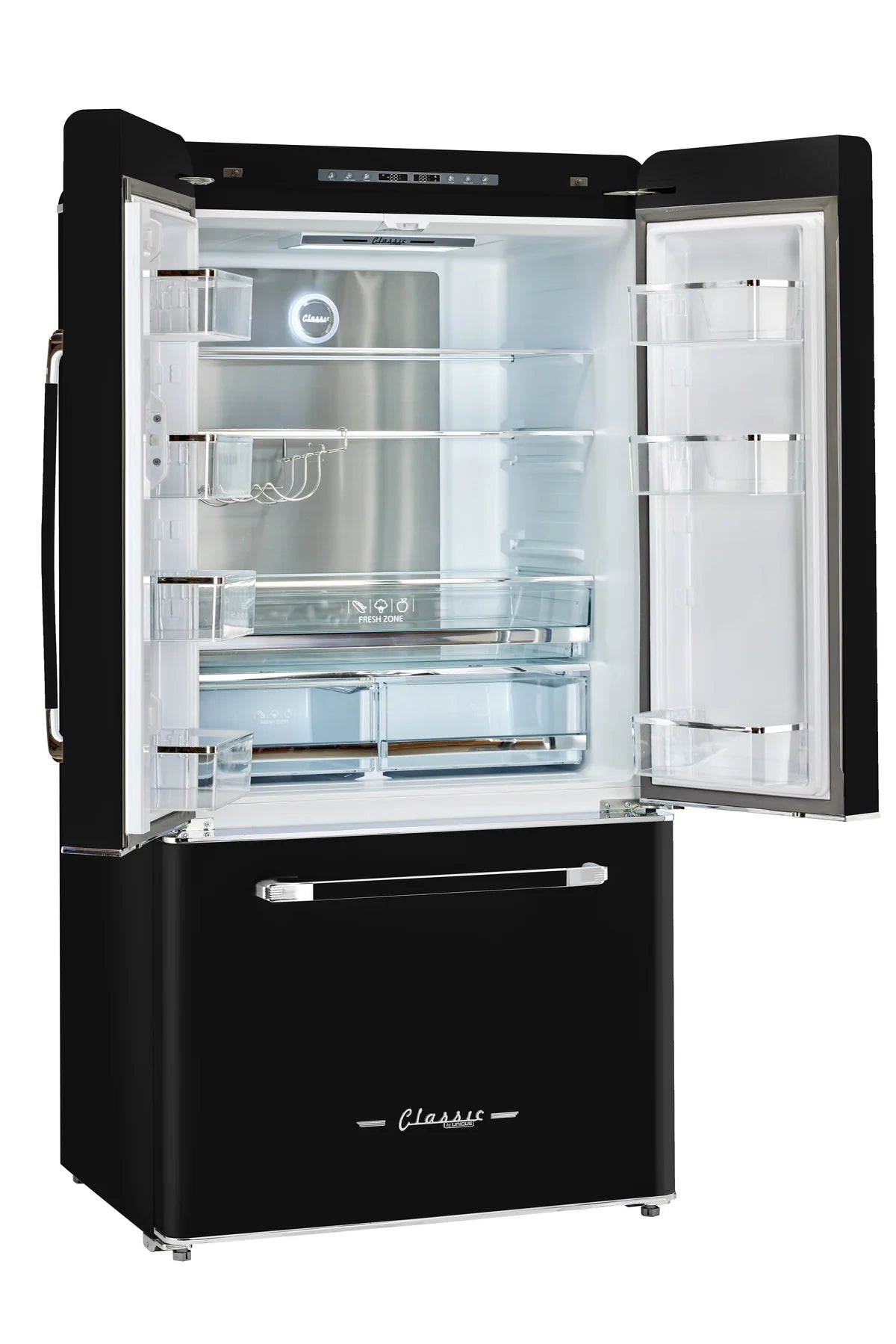 UNIQUE Classic Retro 36-inch 21.4 cu. ft. Frost Free French Door Counter Depth Refrigerator