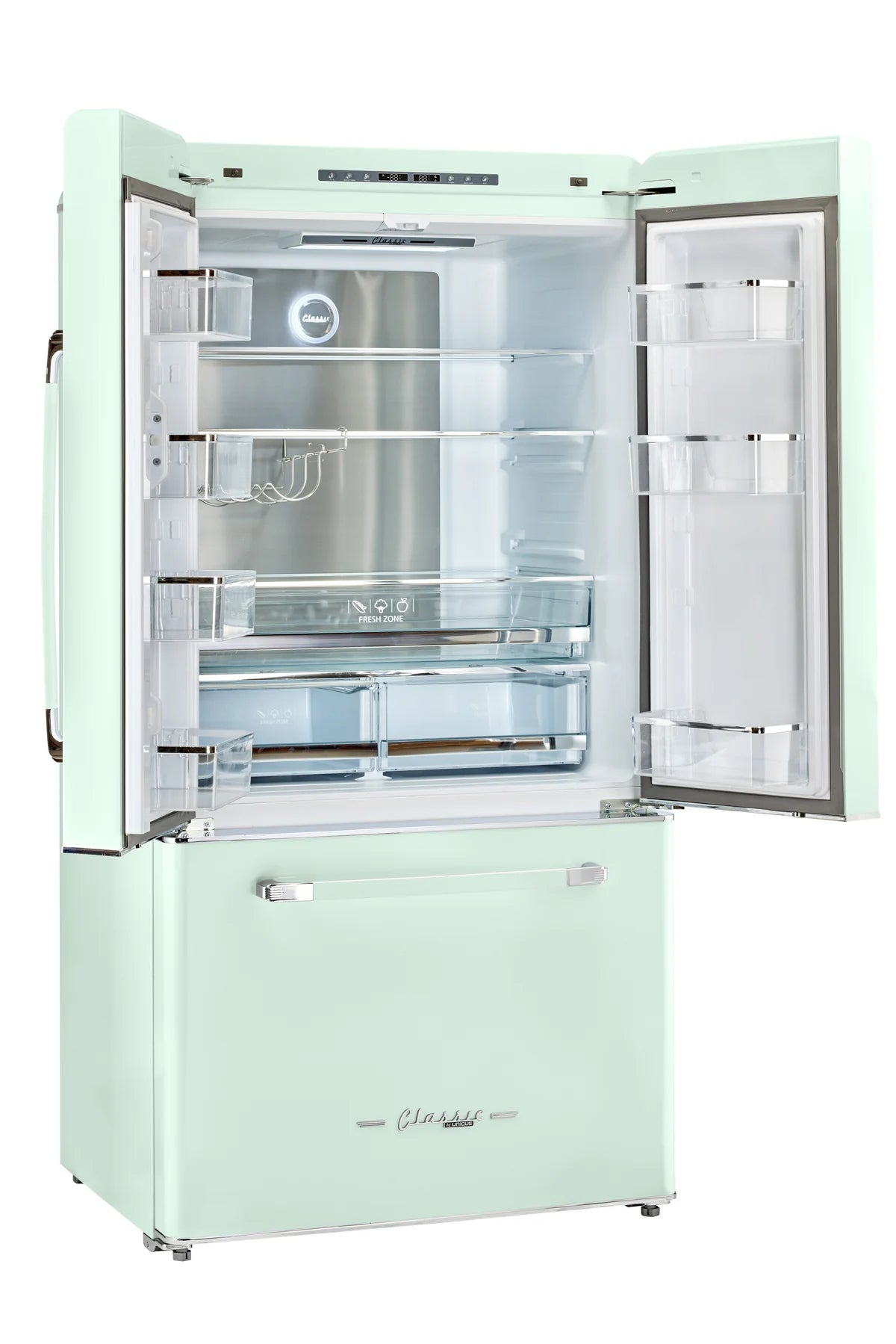 UNIQUE Classic Retro 36-inch 21.4 cu. ft. Frost Free French Door Counter Depth Refrigerator