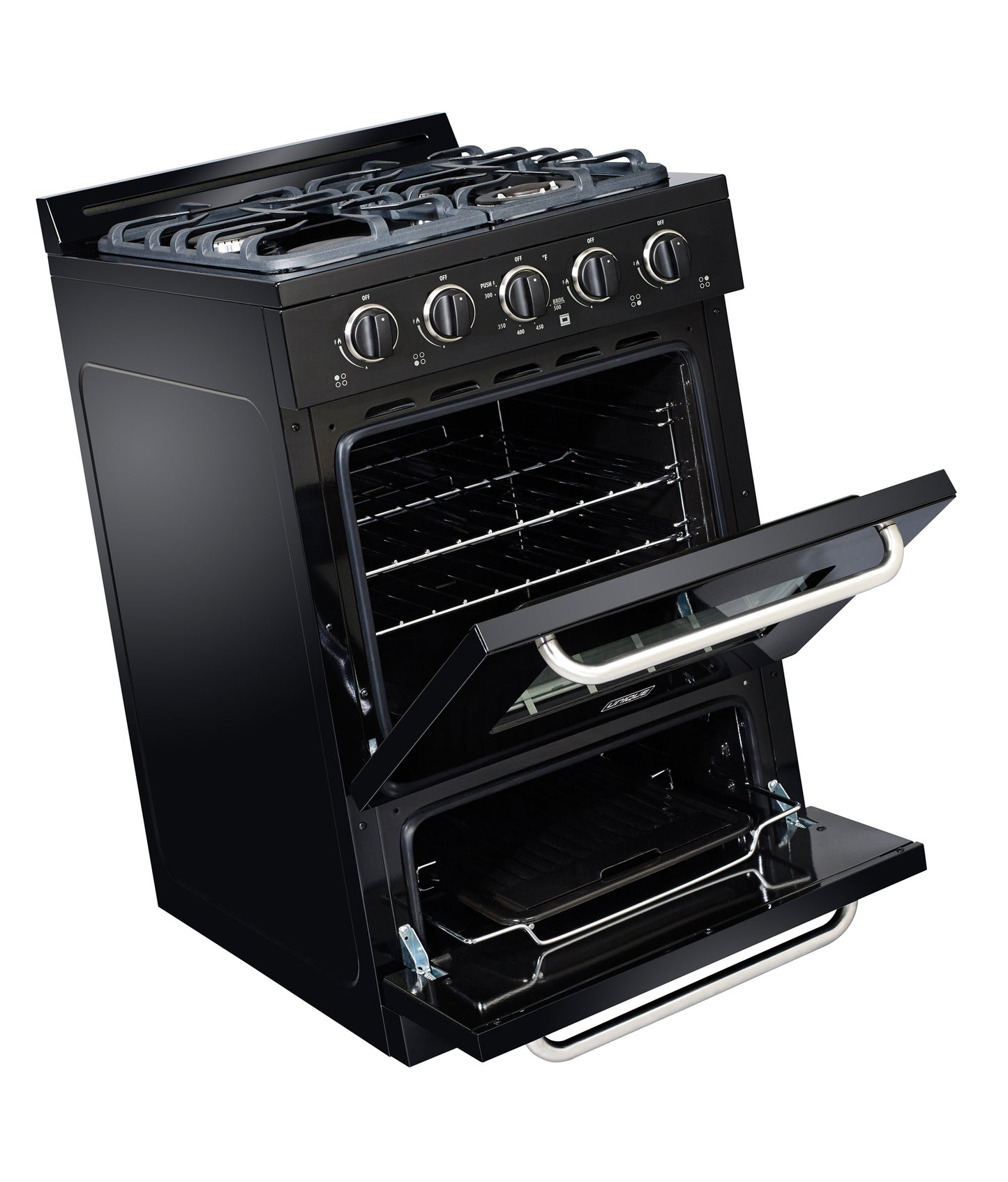 Off-Grid by Unique 24” Propane Range (Battery Ignition) (Black)