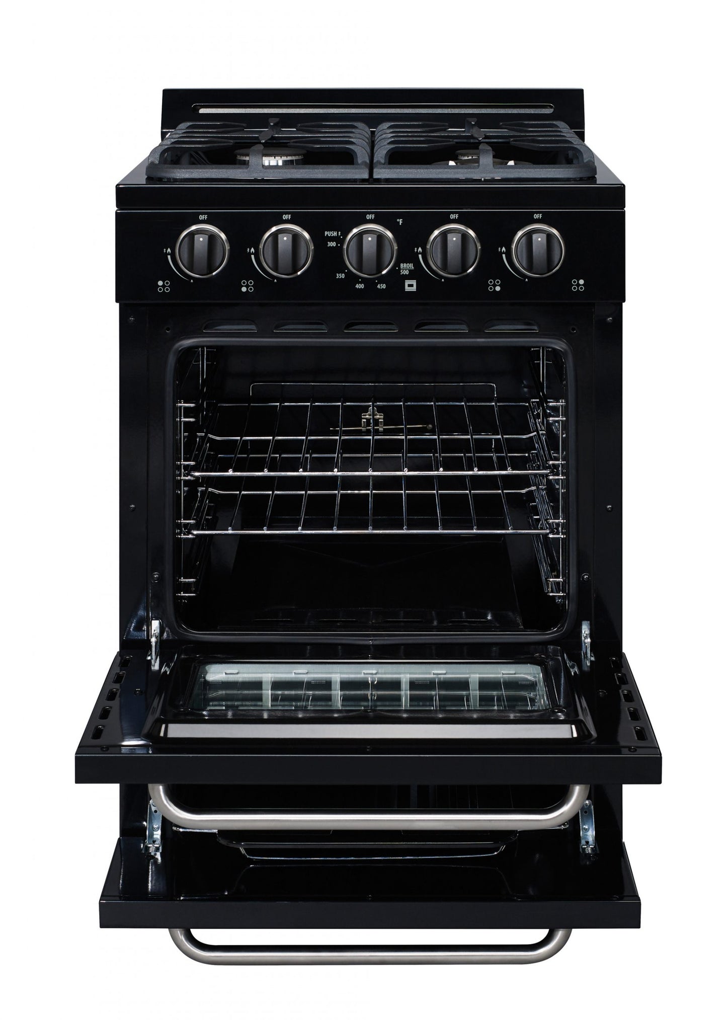 Off-Grid by Unique 24” Propane Range (Battery Ignition) (Black)