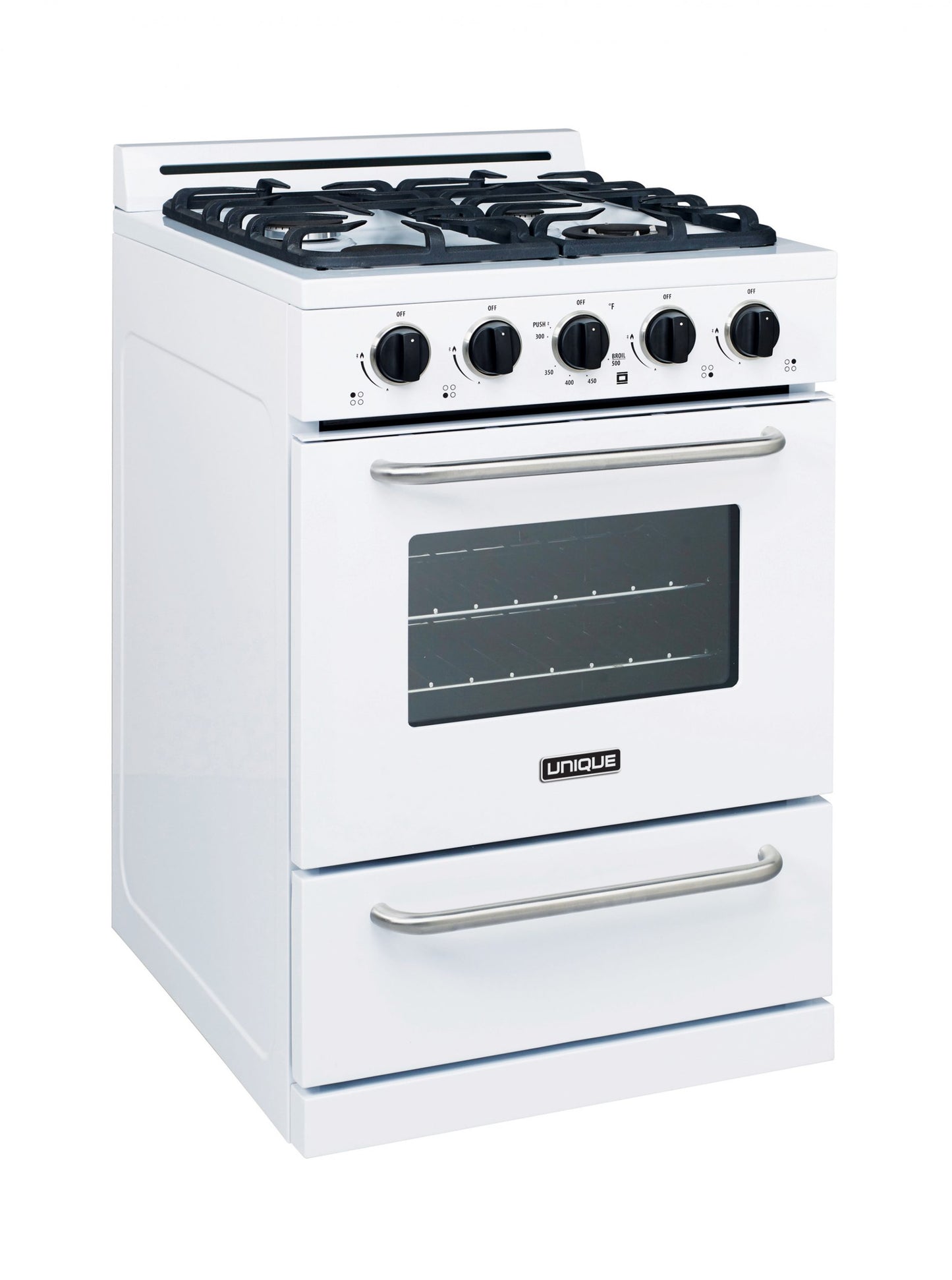 Off-Grid by Unique 24” Propane Range (Battery Ignition) (White)