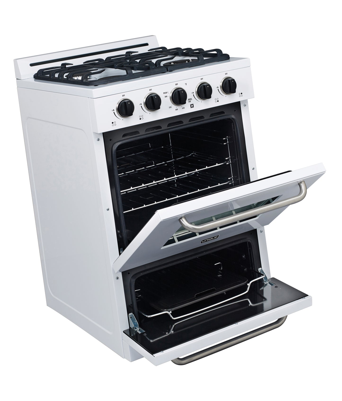 Off-Grid by Unique 24” Propane Range (Battery Ignition) (White)