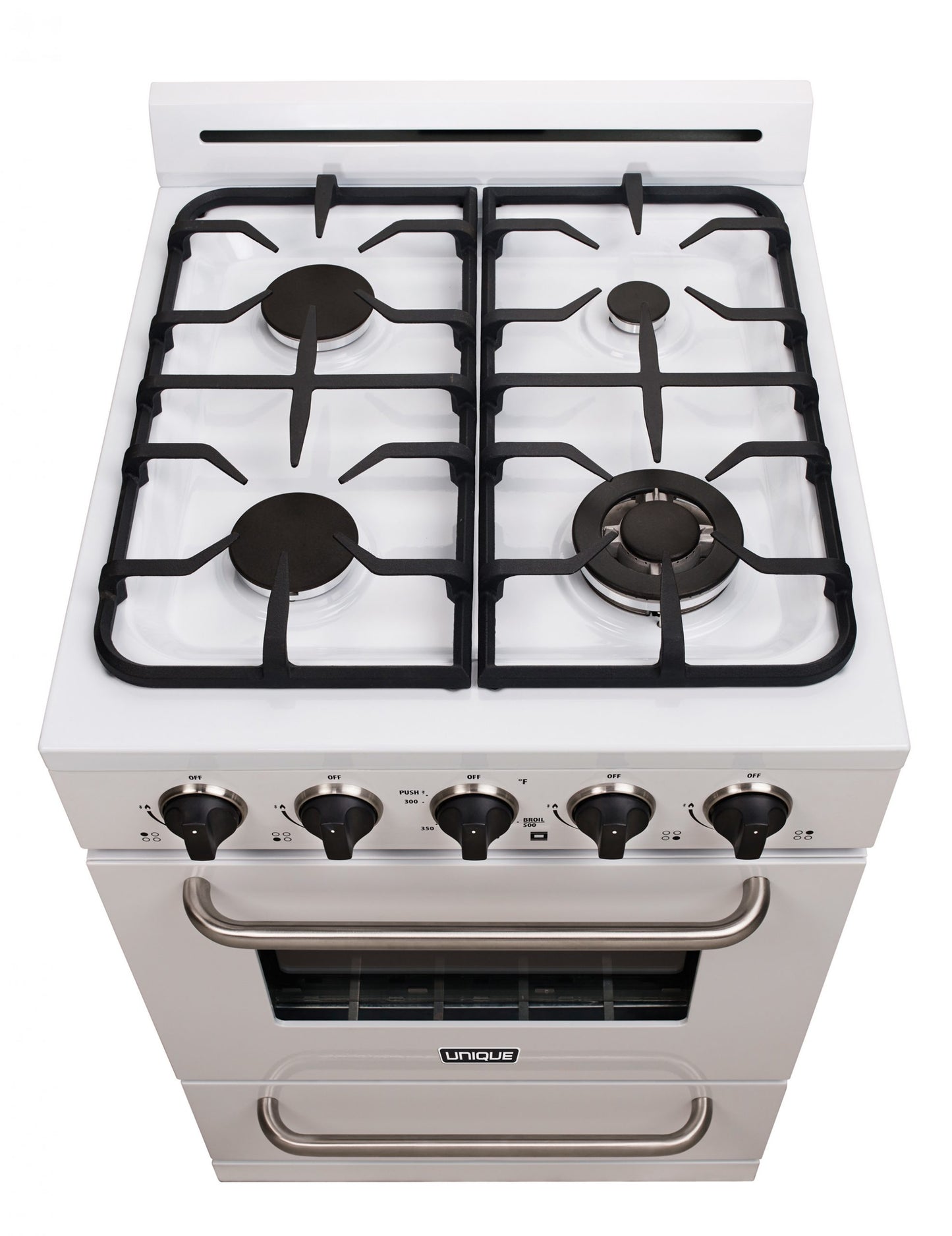 Off-Grid by Unique 24” Propane Range (Battery Ignition) (White)