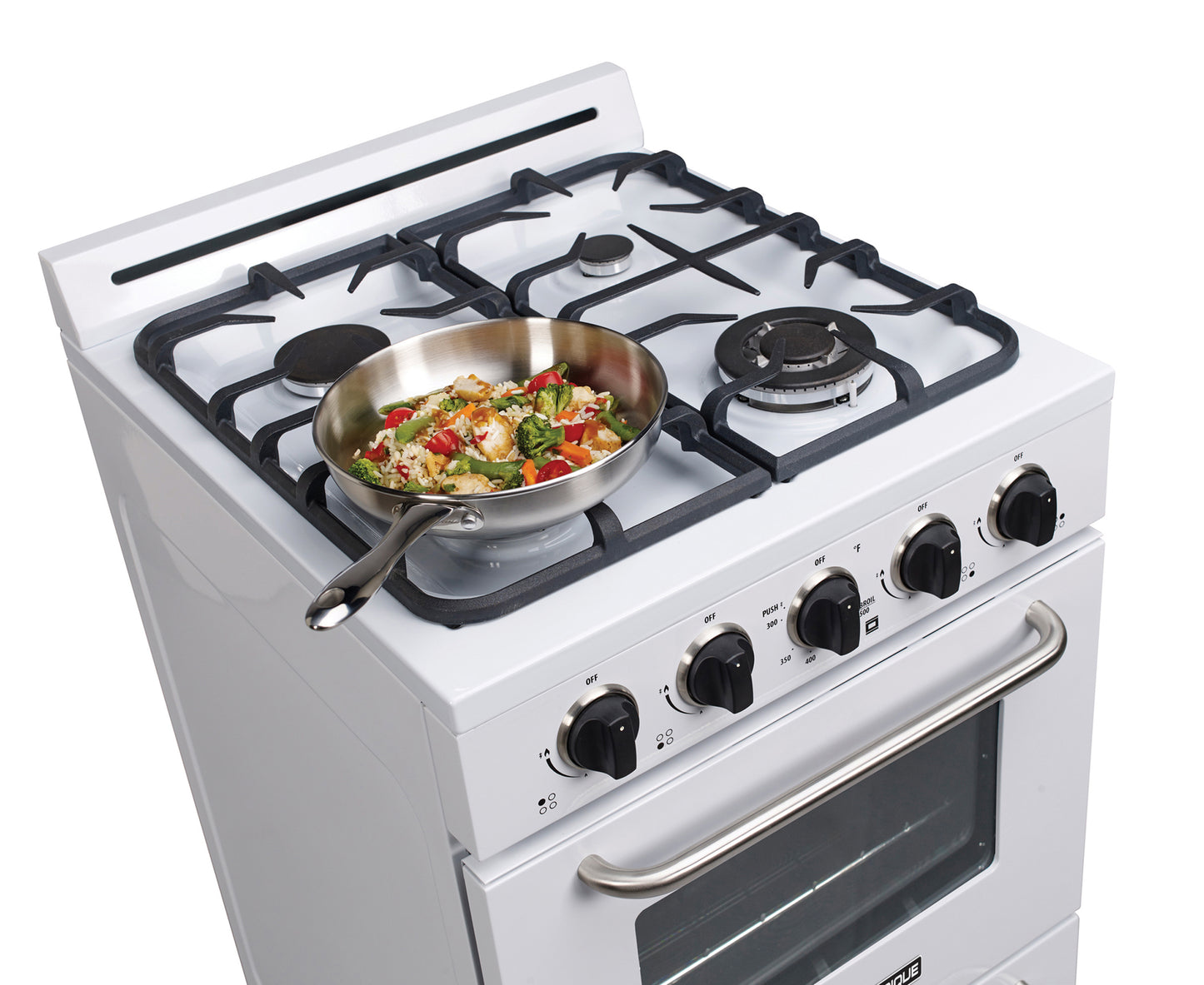 Off-Grid by Unique 24” Propane Range (Battery Ignition) (White)