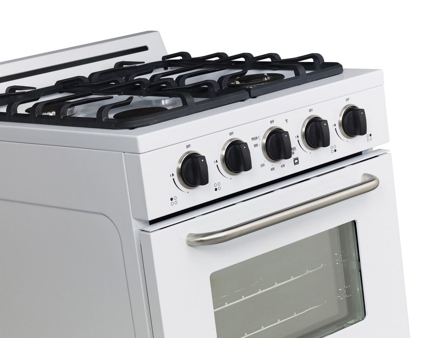 Off-Grid by Unique 24” Propane Range (Battery Ignition) (White)