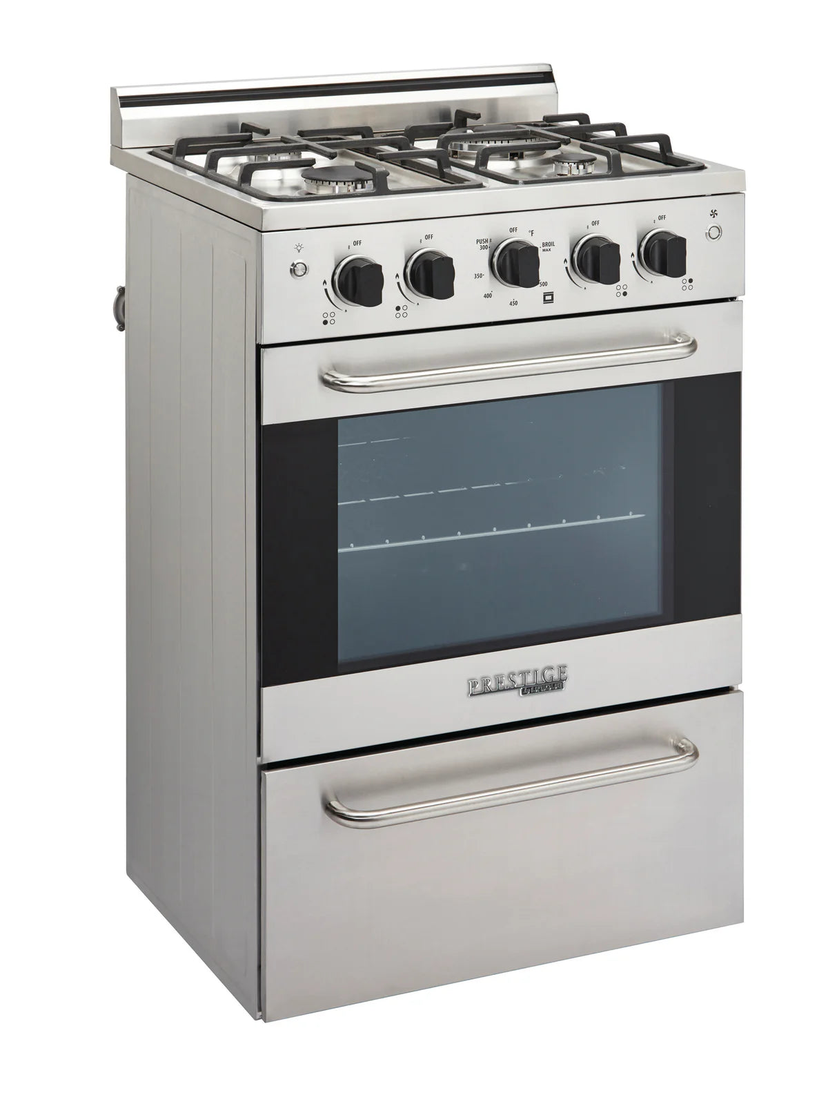 Unique Prestige 24' Stainless Steel Convection Gas Range, Electronic ignition