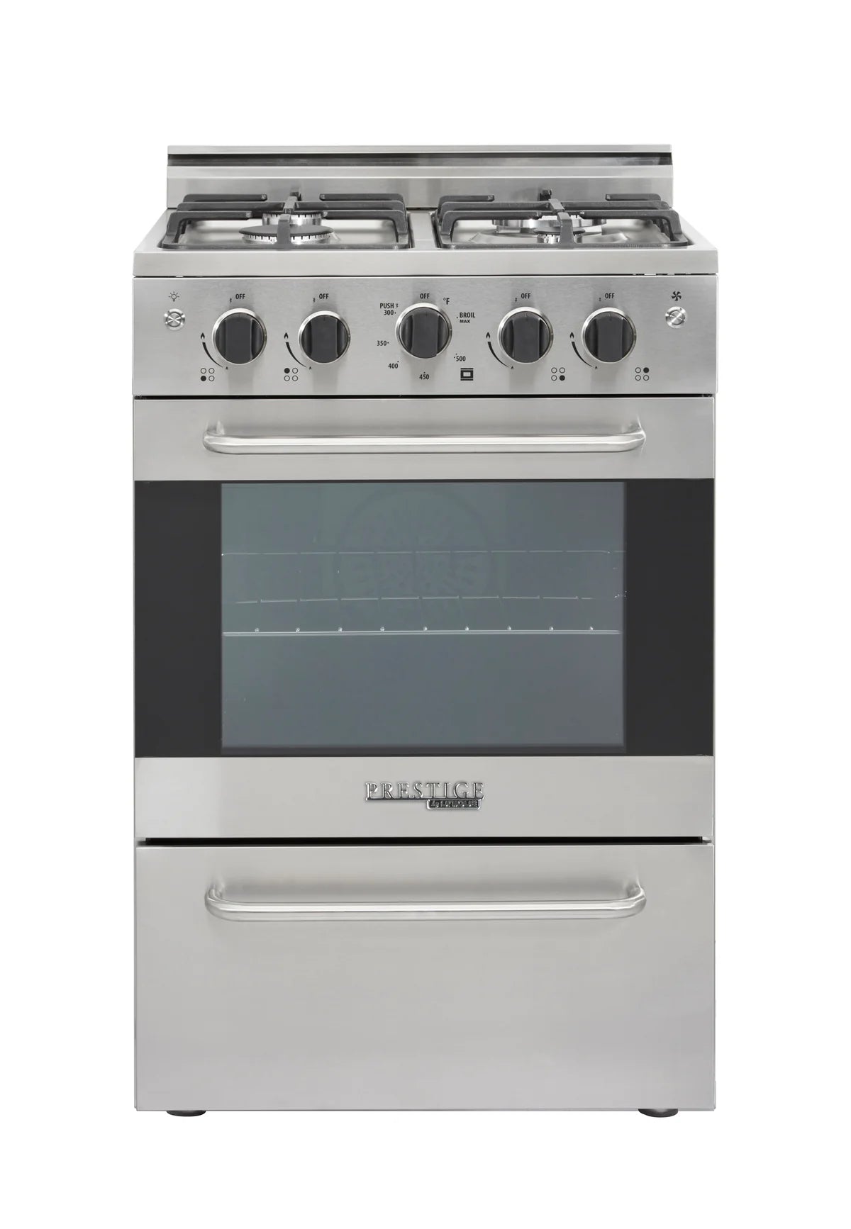 Unique Prestige 24' Stainless Steel Convection Gas Range, Electronic ignition