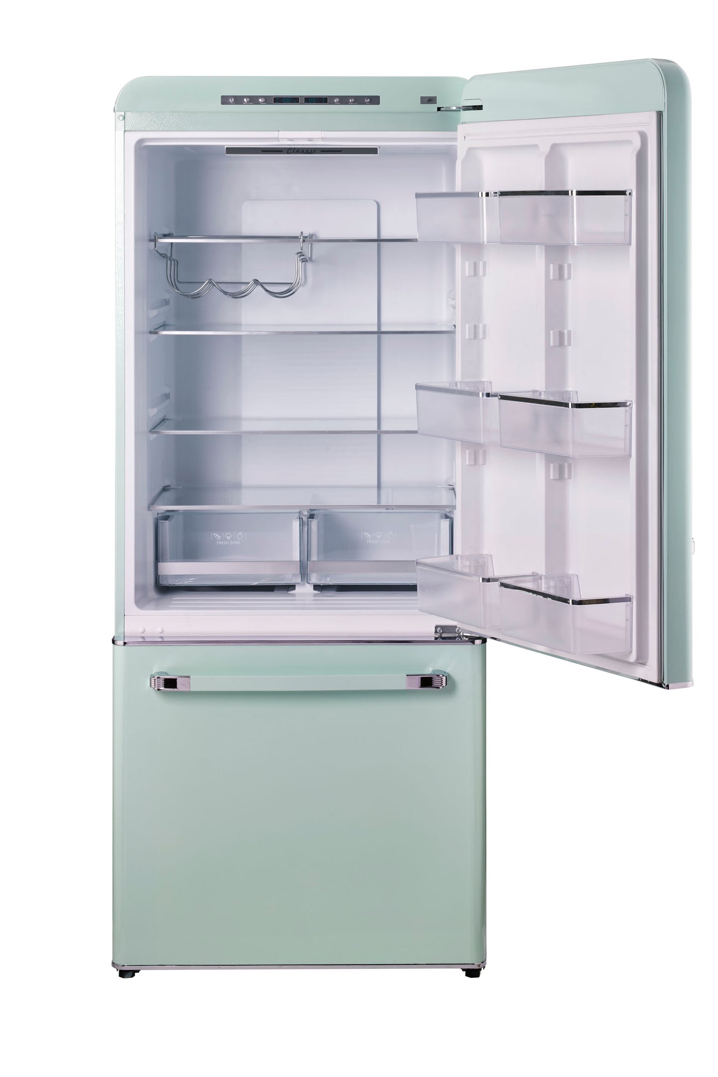 Classic Retro by Unique 18 cu. ft. Electric Bottom-Mount Refrigerator (Summer Mint Green)