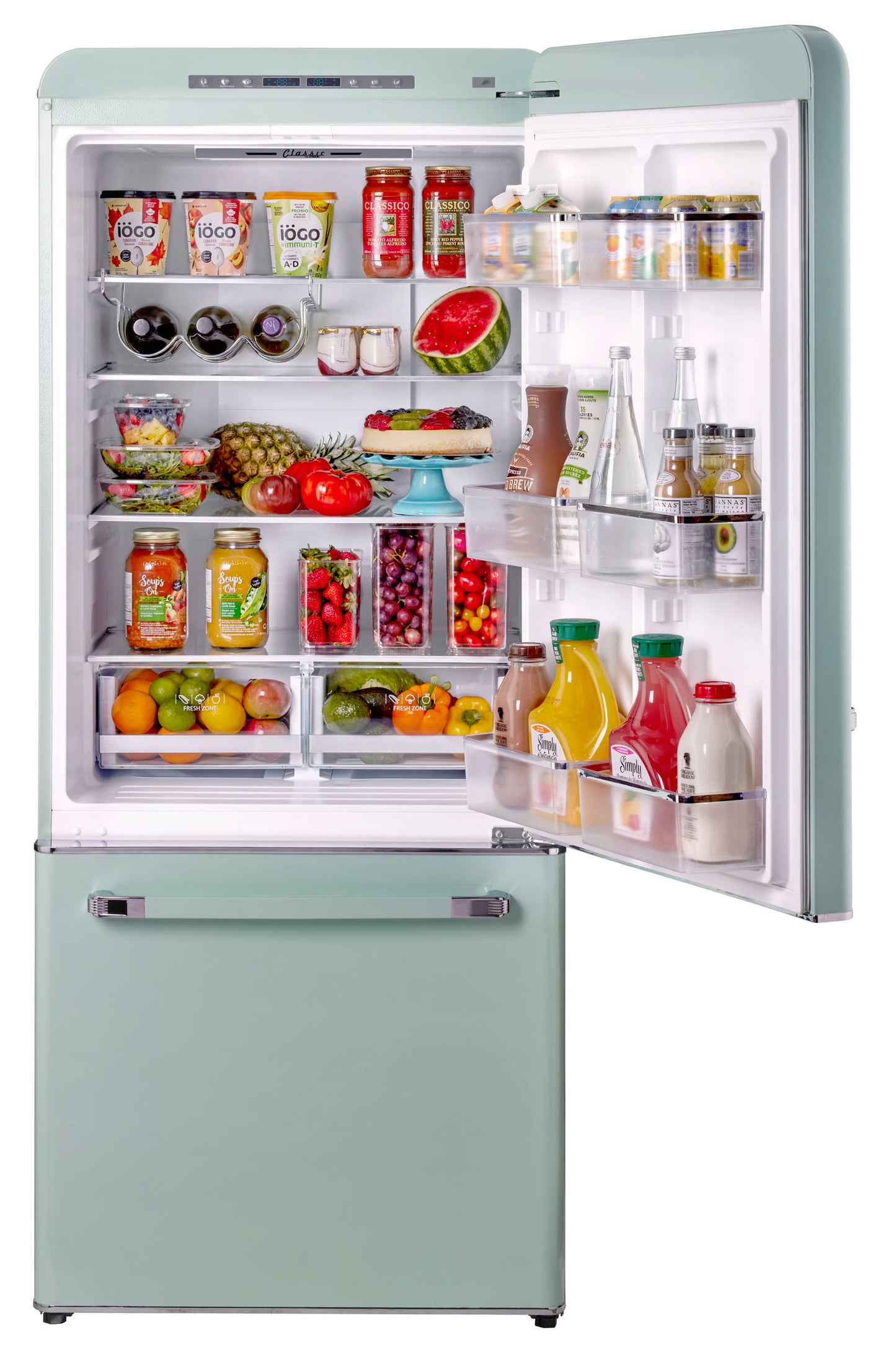 Classic Retro by Unique 18 cu. ft. Electric Bottom-Mount Refrigerator (Summer Mint Green)