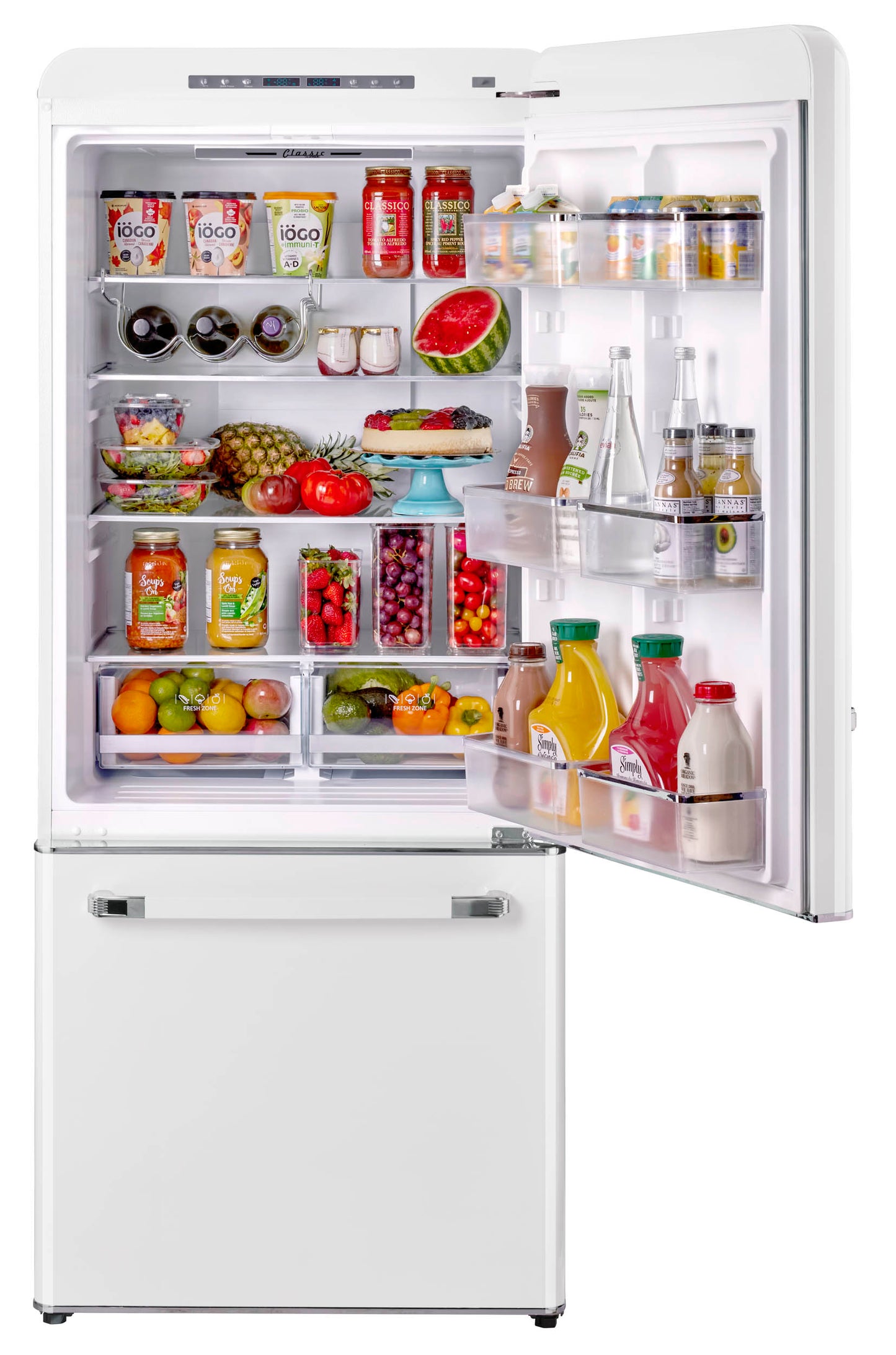 Classic Retro by Unique 18 cu. ft. Electric Bottom-Mount Refrigerator (White)