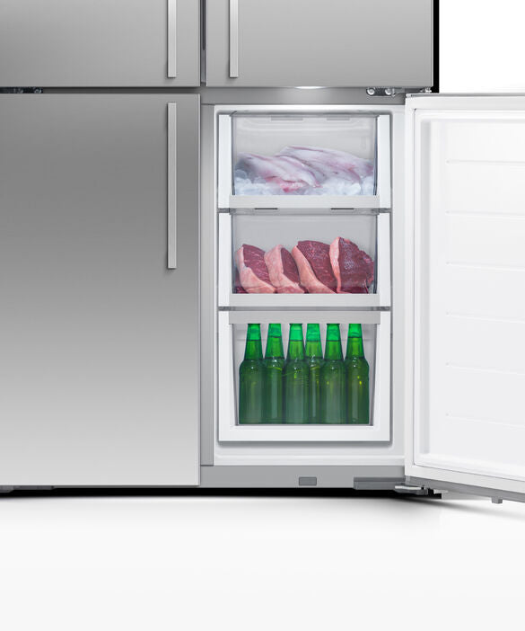 Freestanding Quad Door Refrigerator Freezer, 36", 18.9 cu ft, Ice & Water