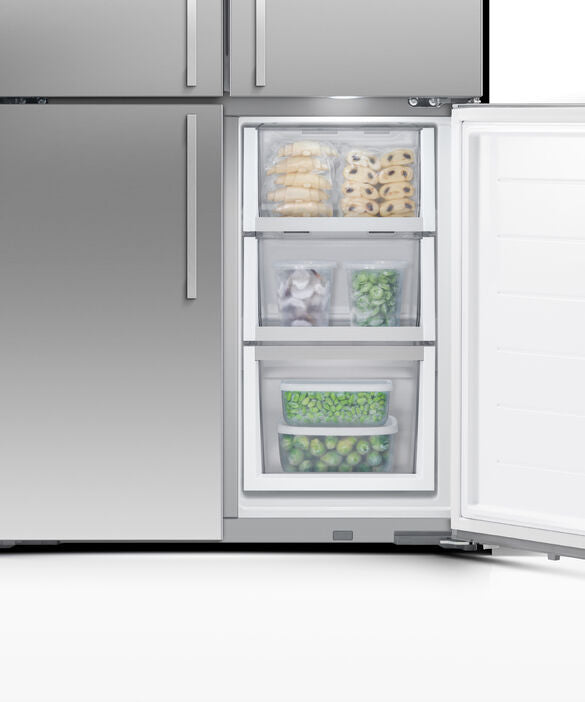 Freestanding Quad Door Refrigerator Freezer, 36", 18.9 cu ft, Ice & Water