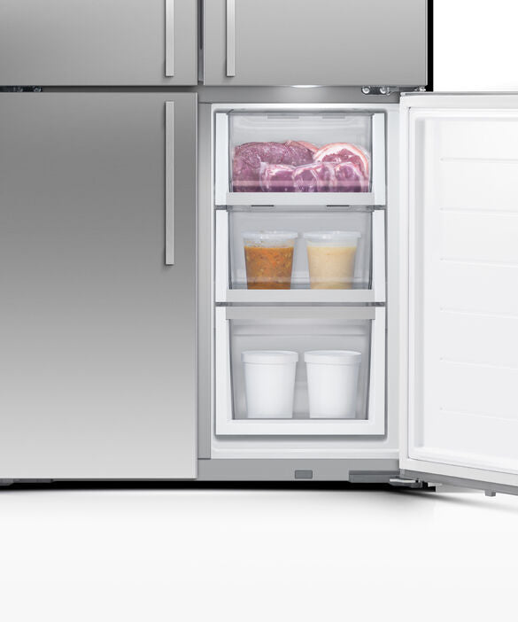 Freestanding Quad Door Refrigerator Freezer, 36", 18.9 cu ft, Ice & Water