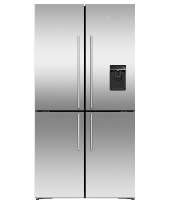 Freestanding Quad Door Refrigerator Freezer, 36", 18.9 cu ft, Ice & Water