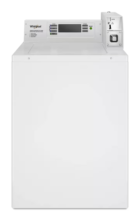 Commercial Top-Load Washer with Factory-Installed Coin Drop and Coin Box