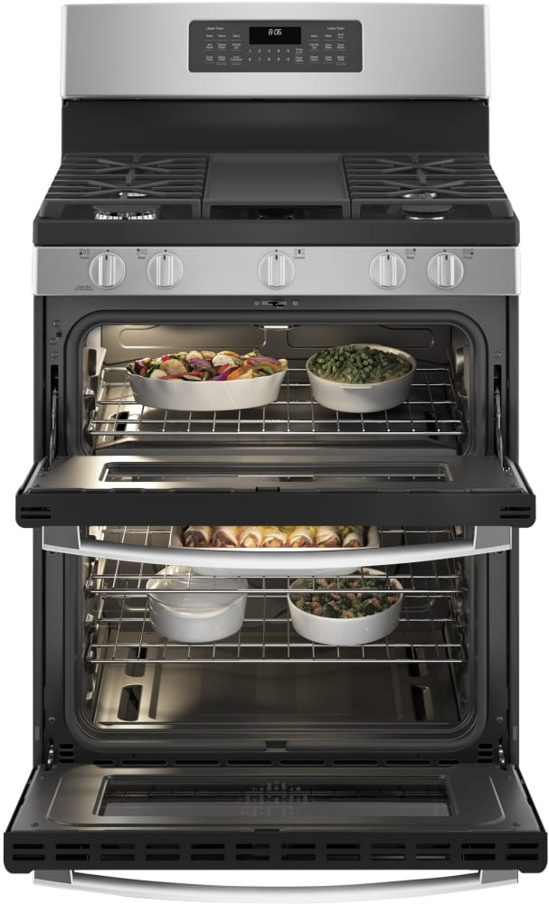 GE® 30" Free-Standing Gas Double Oven Convection Range