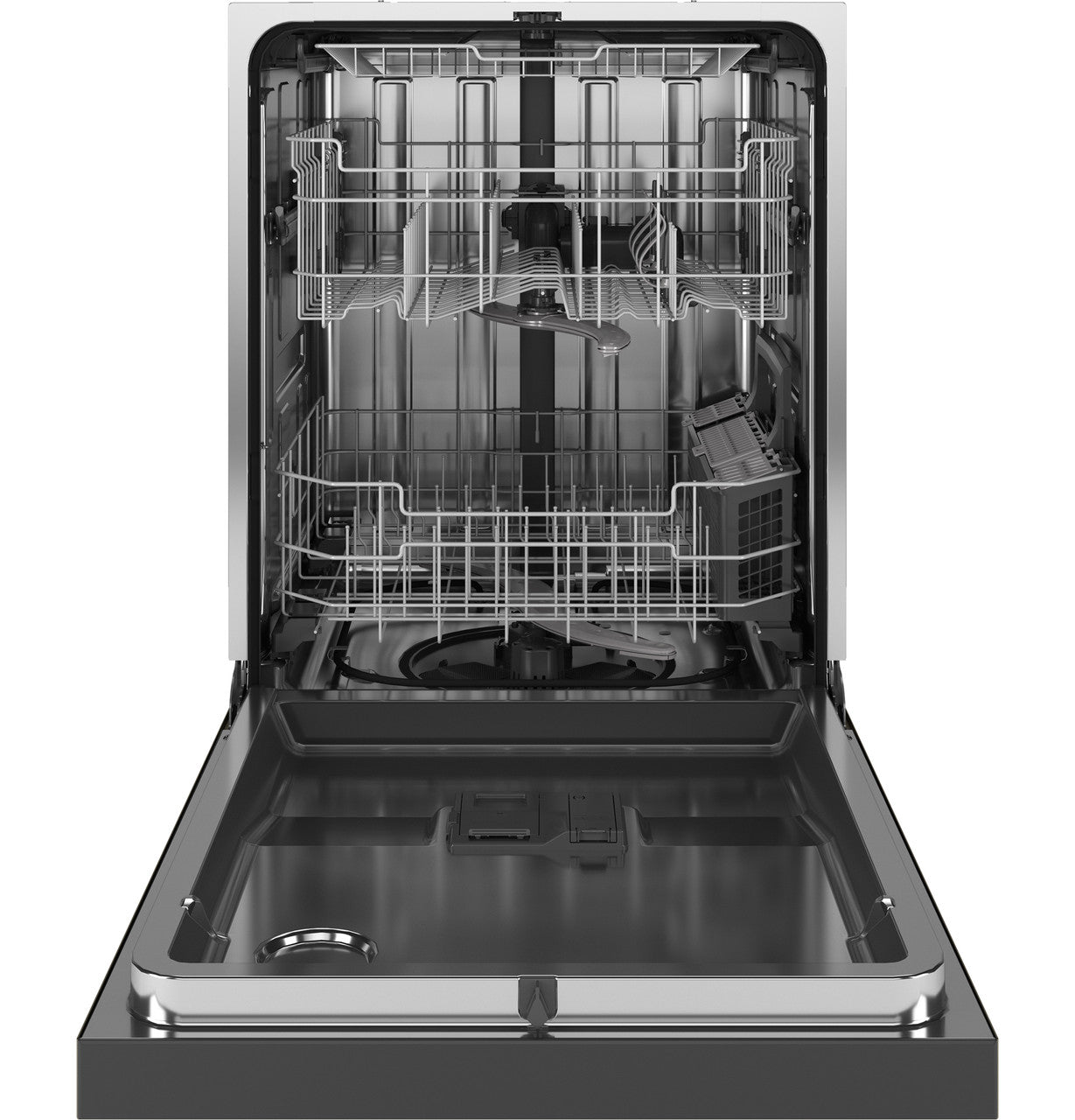 GE® ENERGY STAR® Front Control with Stainless Steel Interior Dishwasher with Sanitize Cycle