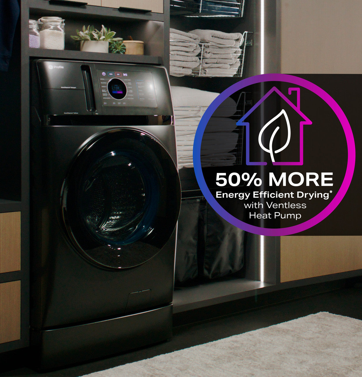 GE Profile™ 4.8 cu. ft. Capacity UltraFast Combo with Ventless Heat Pump Technology Washer/Dryer