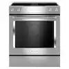 6.4 cu. ft. 4 Burner Element Downdraft Slide-In Electric Range with Self-Cleaning Convection Oven