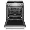 6.4 cu. ft. 4 Burner Element Downdraft Slide-In Electric Range with Self-Cleaning Convection Oven